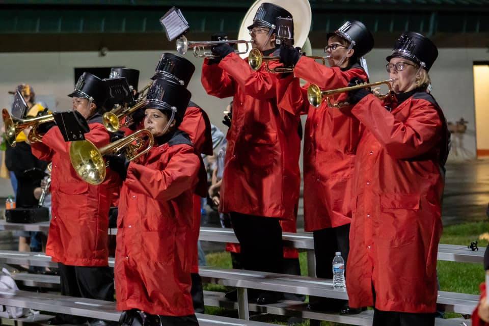 2021 Marching Band Performance with Raincoats